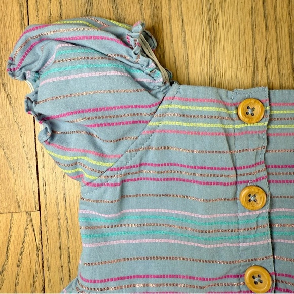 Penelope Mack Girls Blue Dress With Colorful Sparkle Lines Size 4T - Picture 3 of 11